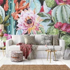 Peintures murales en vinyle fleurs de paradis tropical