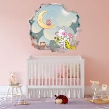 Vinyle pour enfants mur de trou doux rêves 3d