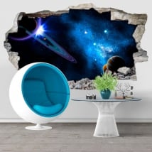 Vinyle décoratif galaxie paroi du trou 3d