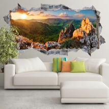 Vinyle coucher de soleil sur les montagnes rocheuses slovaquie 3d