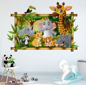 Vinyle chambres d'enfants animaux de zoo