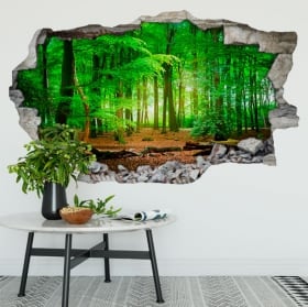 🥇 Nature d'arbres 3D vinyle trou mur French 5838 🥇