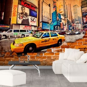Peintures murales new york city effet de mur brisé
