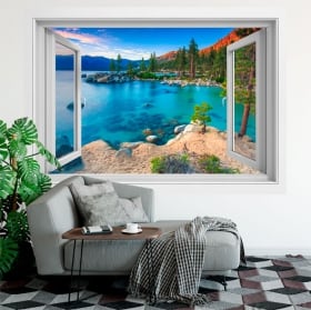 Vinyle des fenêtres sand harbor lac tahoe sierra nevada 3d