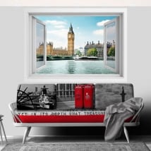 Vinyle fenêtre big ben londres 3d