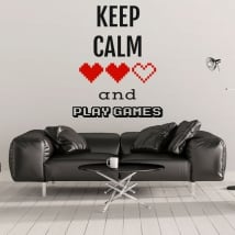 Vinyle décoratif des phrases keep calm and play games