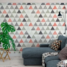 Murales de vinyle des triangles décoration nordique