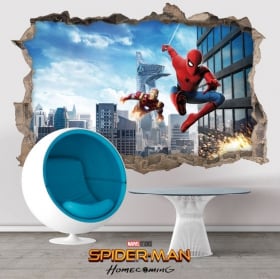 Autocollants muraux 3D spiderman homecoming