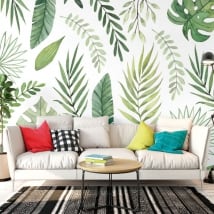 Murales de vinyle avec des feuilles de plantes à décorer