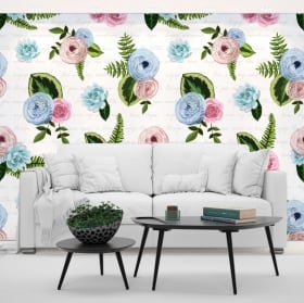 Murales de vinyles de fleurs à décorer