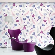 Murales de vinyle fleurs violettes