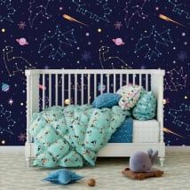 Stickers muraux en vinyle pour enfants constellation