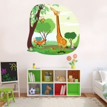 Vinyle et autocollants pour enfants animaux de la jungle