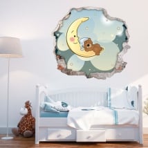 Vinyle décoratif pour enfants ours en peluche rêves 3d