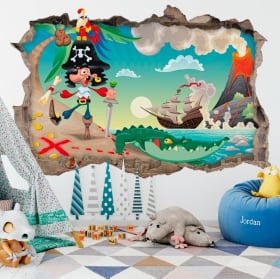 Vinyle décoratif pour enfants animaux heureux 3d