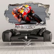 Stickers muraux 3d motogp marc márquez honda