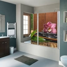 Vinyles pour écrans de salle de bain décoration zen