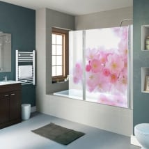 Vinyle écrans de salle de bain fleur de cerisier japonais