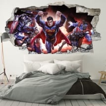 Stickers muraux 3d superman crise infinie