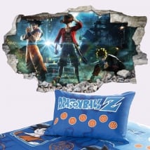 Vinyle murs goku naruto et luffy jump force 3d