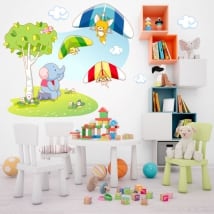 Stickers muraux animaux pour enfants deltaplane