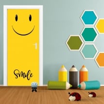 Stickers pour portes emoticon smile emoji