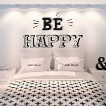 Vinyle décoratif phrases en anglais be happy