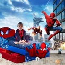 Peintures murales marvel ironman et spiderman