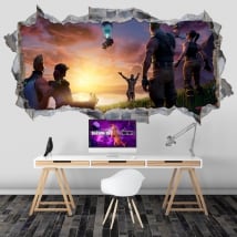 Vinyles trou de mur 3d fortnite