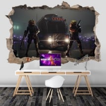 Vinyls trou mur jeu vidéo fortnite 3d