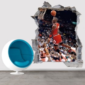 Basket-ball vinyle 3d michael jordan