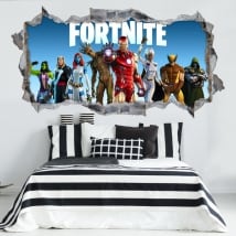 Autocollants en vinyle 3d jeu vidéo fortnite