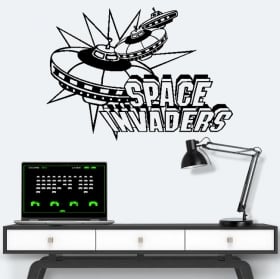 Vinyles et autocollants jeux vidéo rétro space invaders