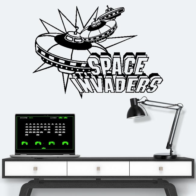 🥇 Vinyles et autocollants jeux vidéo rétro space invaders 🥇