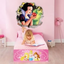 Vinyle et autocollants disney hole 3d snow white