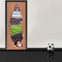 Autocollants de porte 3d stade wanda metropolitano atlético de madrid