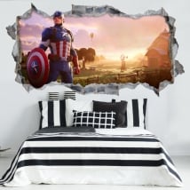 Vinyles 3d captain america jeu vidéo fortnite