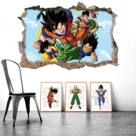 Vinyles décoratifs mur de trou dragon ball 3d