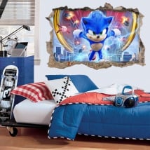 Vinyle et autocollants trou 3d sonic