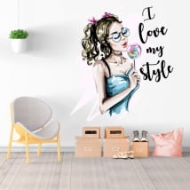 Vinyles décoratifs silhouette femme i love my style