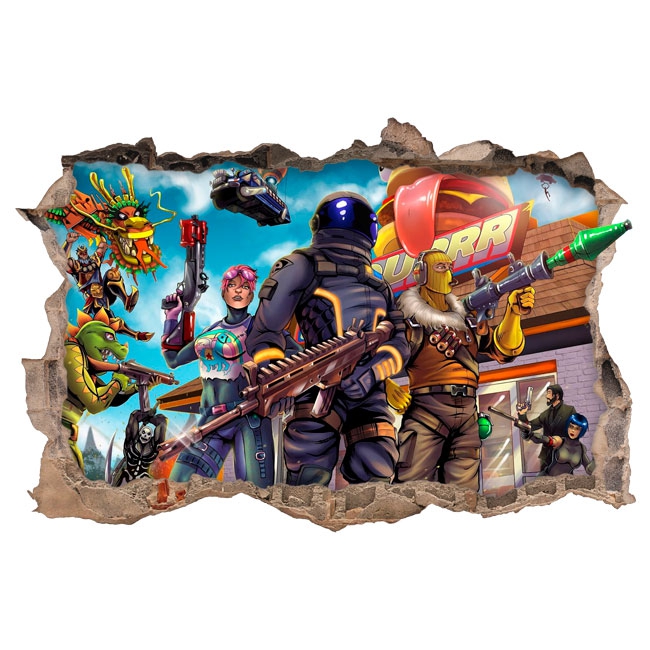 3D - Fortnite - sticker mural - poster mural - autocollant