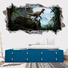 Vinyles décoratifs 3d dinosaure parc jurassique