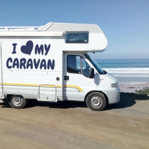 Autocollants camping-car phrase j'aime ma caravane