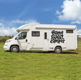 Autocollants camping-car phrase home sweet camper