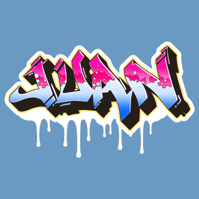 🥇 Autocollants de nom avec effet graffiti 🥇