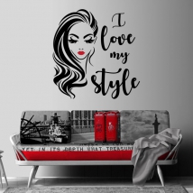 Vinyles décoratifs et autocollants visage de femme i love my style