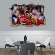 Vinyle décoratif 3d michael jordan chicago bulls