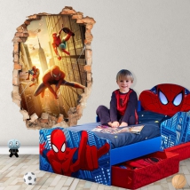 Stickers muraux effet 3d spider-man no way home