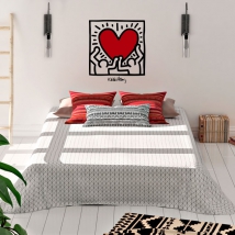 Vinyle et autocollants illustration coeur keith haring