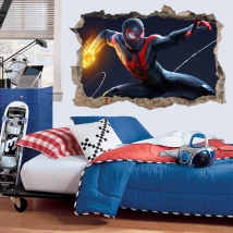 Vinyles et stickers 3d spider-man miles morales